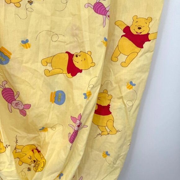 Vtg Disney Winnie the Pooh Crib/Toddler Fitted Bed Sheet Yellow Fabric Material - Picture 3 of 7